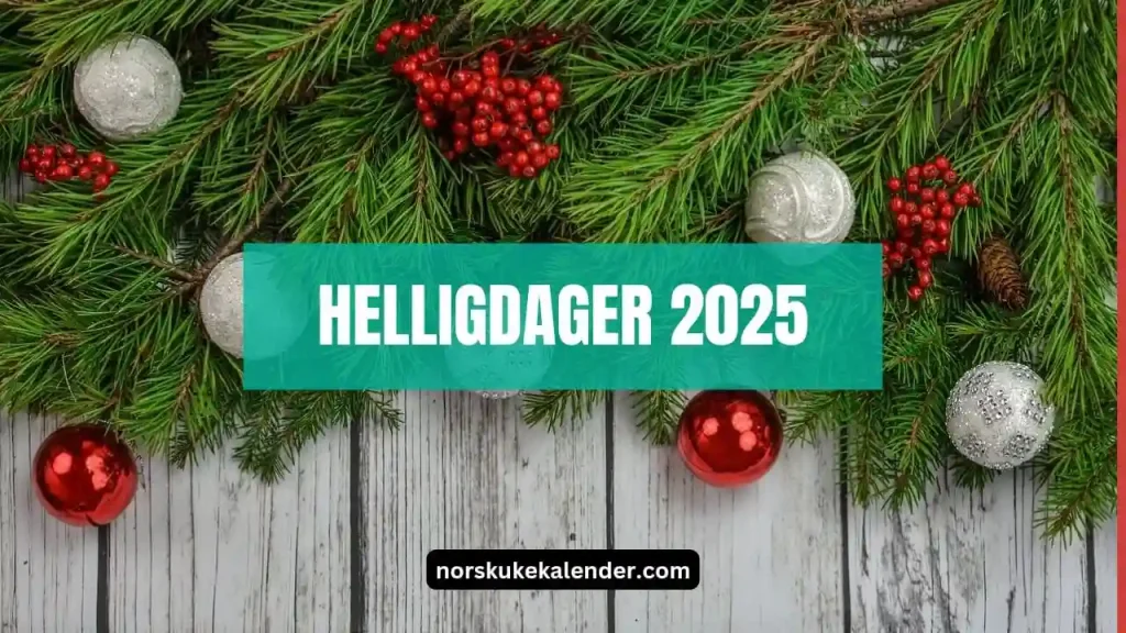 helligdager 2025, rode dager 2025, fridager 2025