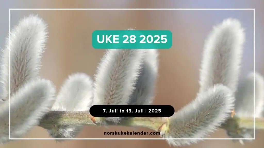 Uke 28 2025 Dato kalender