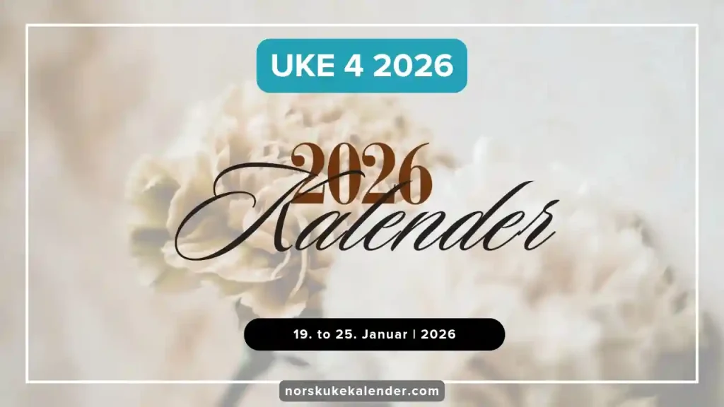 uke 4 2026 kalender