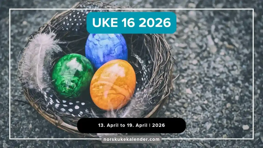 uke 16 2026 - Norsk kalender 2026